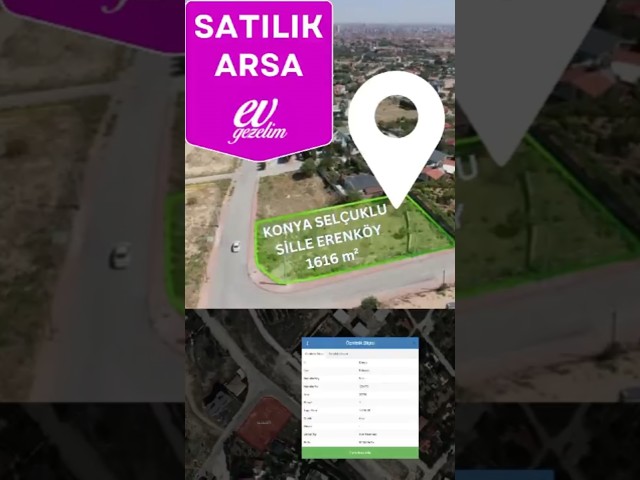 SİLLE ERENKÖY’DE KÖŞE PARSEL VİLLA ARSASI 1616m² #arsa #villa #sille #erenköy #gayrimenkul #konya